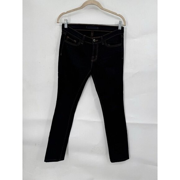 J Brand Jean Women 27 Black Pencil Leg Low Rise Denim Classic Skinny Leg - Picture 1 of 9